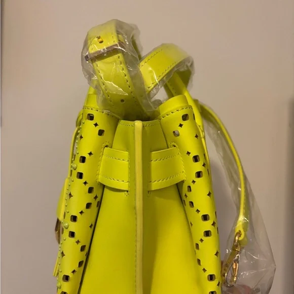 MCM Yellow Mini Bag with Geometric Perforations - Picture 10 of 10